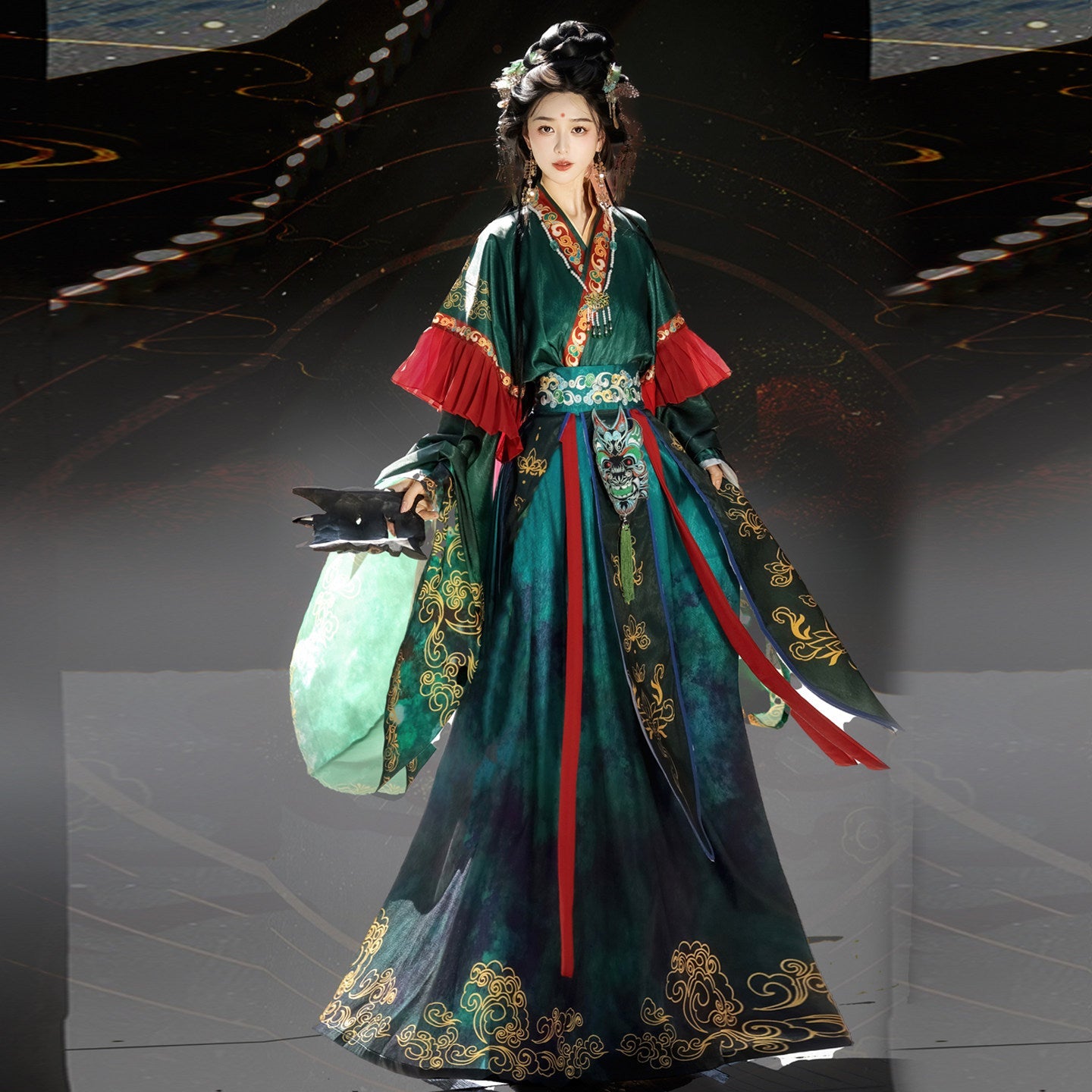 Qian Kun | Wei Jin Dynasty Nuo Opera Style Hanfu with Ethereal Immortal Aesthetic