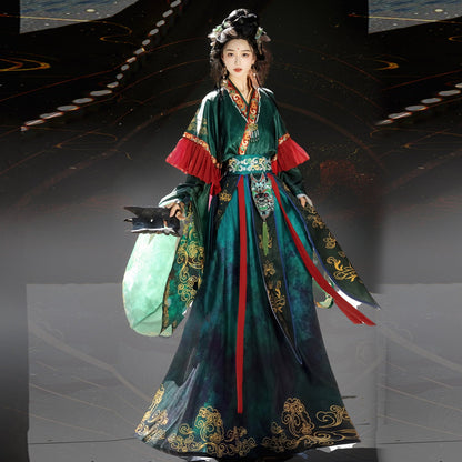 Qian Kun | Wei Jin Dynasty Nuo Opera Style Hanfu with Ethereal Immortal Aesthetic