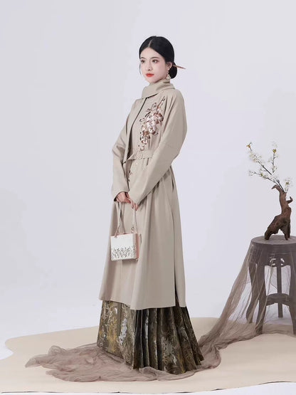 Ming Dynasty Modern Hanfu Mamianqun Outfit - Shilan 时兰