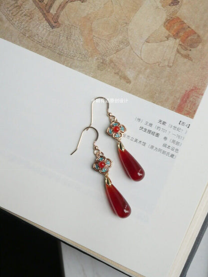 Oriental Ruby Earrings | Hanfu Jewelry
