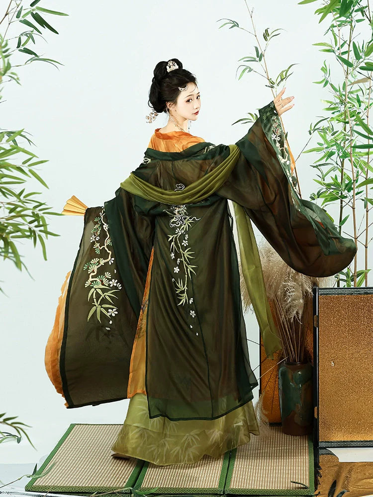 Bamboo Stream 竹涧松 - Tang Dynasty Style Hanfu Dress Heziqun