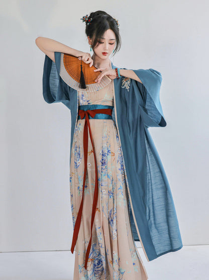 Song Dynasty Modern Hanfu Changgan Temple Beizi and Mamian Dress - Summer Dream 夏梦 (Preorder)