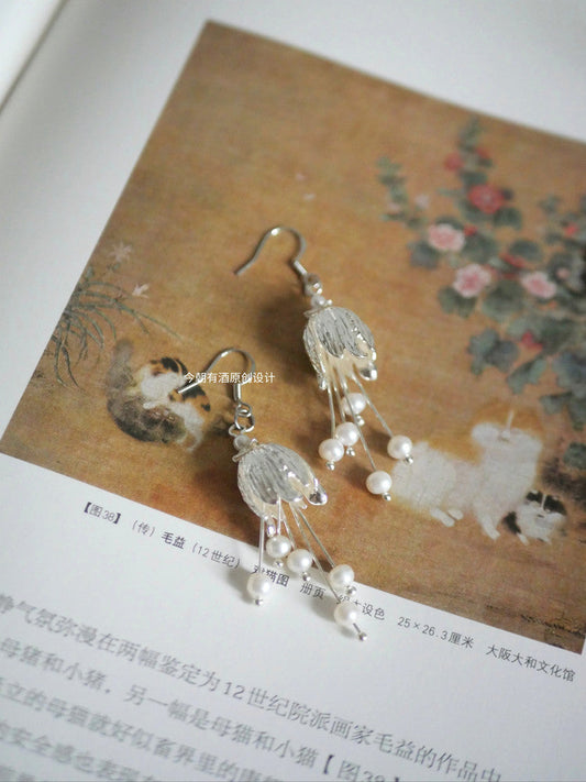 Cold Moon Orchid Earrings | Hanfu Jewelry