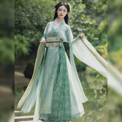 Wei Jin Dynasty Qiyao Ruqun Hanfu | Qingyu 清玉