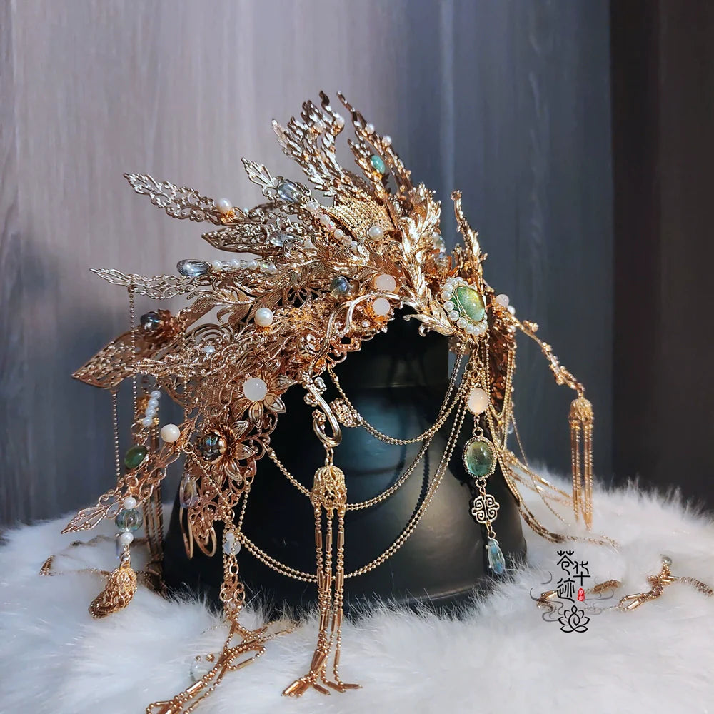 Siren unisex hanfu hair crown — front view