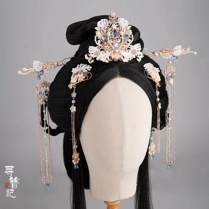 Long Tassel Hair Pin: Tears of Sapphire