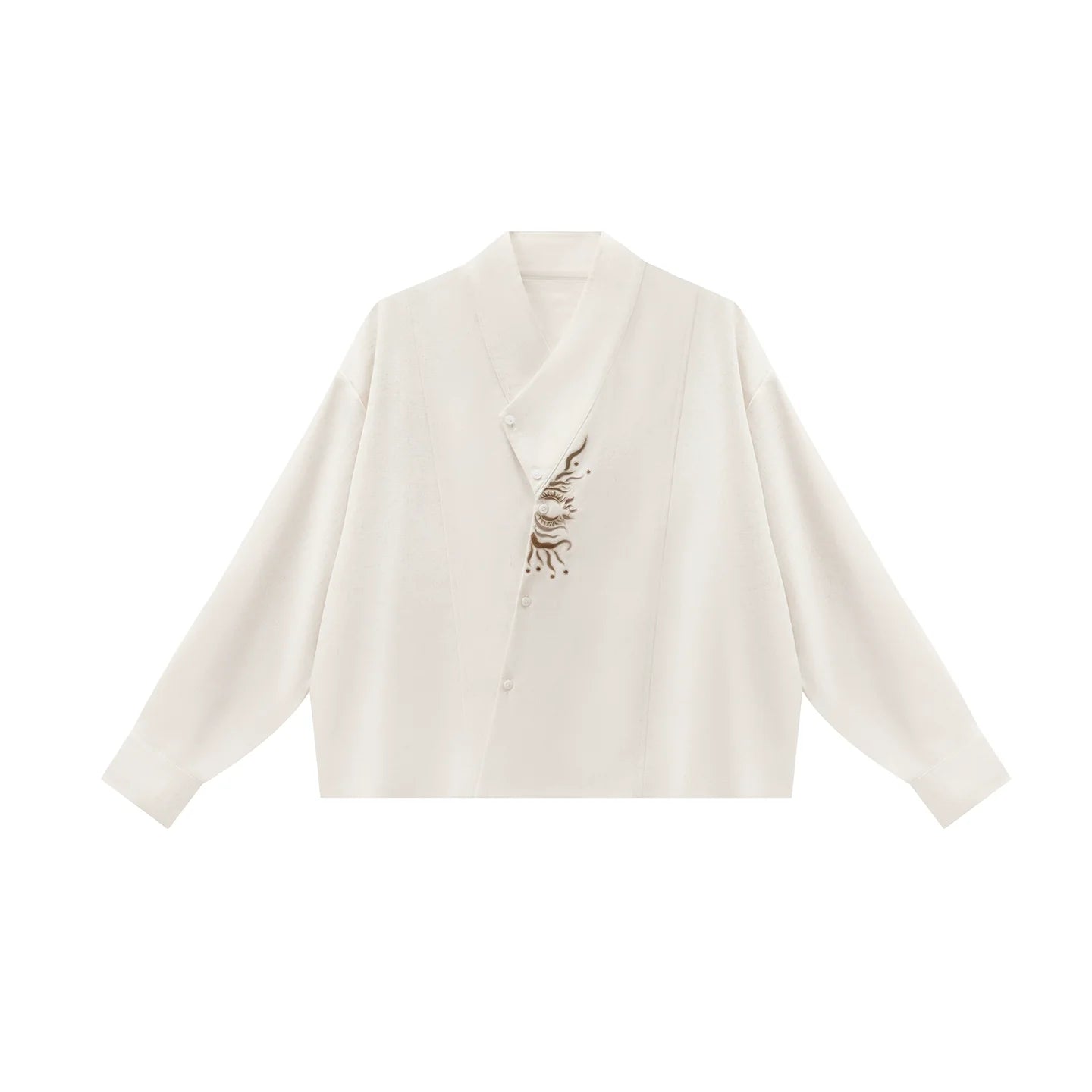 New Chinese Style Women Sun Embroidered Shirt with Wide Leg Pants - Guangfu 光芜 (Preorder)