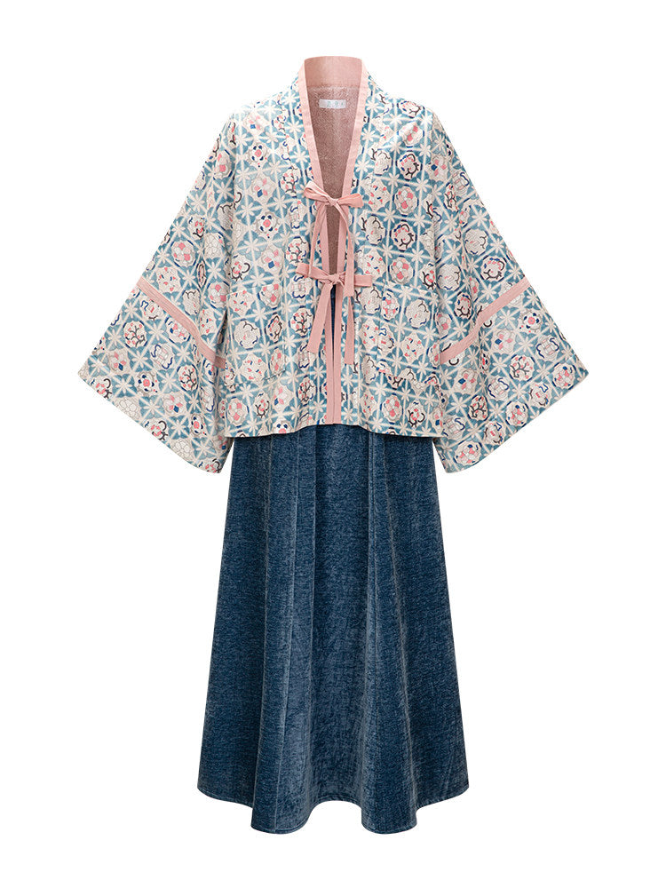 Jin Dynasty Modern Hanfu Cardigan and Elastic Skirt - Ancient Song 古调歌 (Preorder)