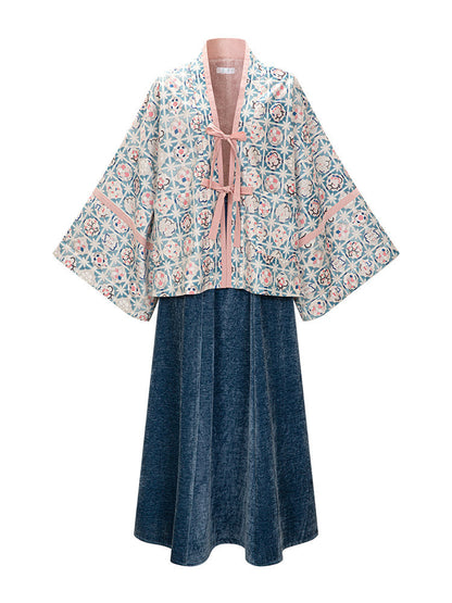 Jin Dynasty Modern Hanfu Cardigan and Elastic Skirt - Ancient Song 古调歌 (Preorder)