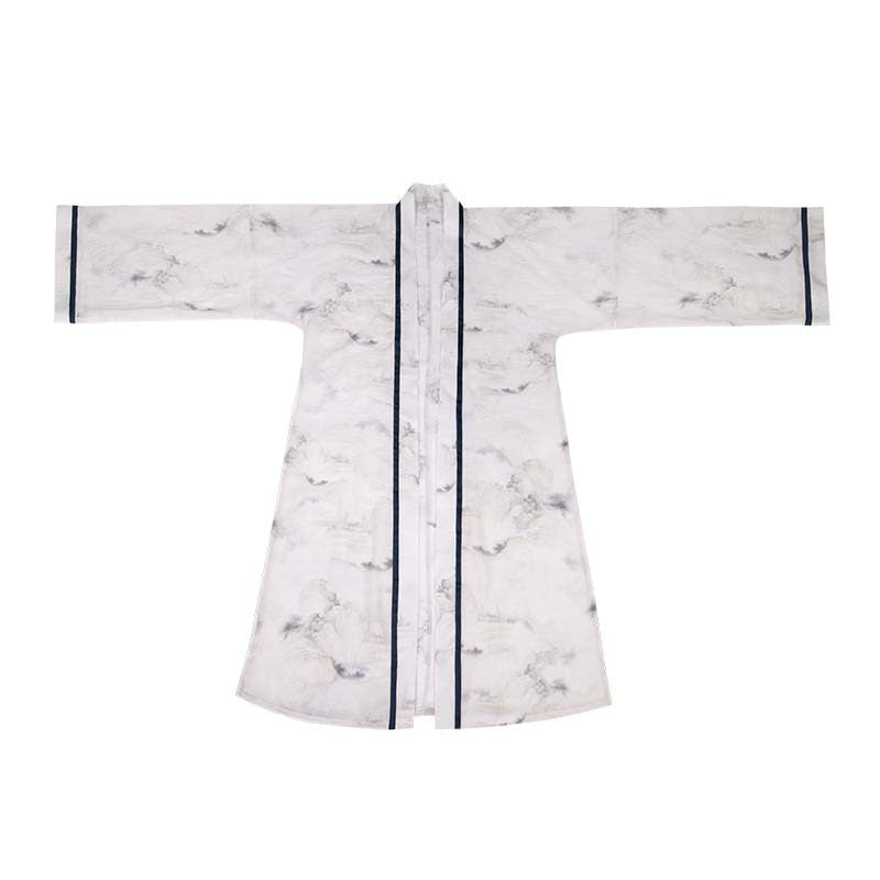Song Dynasty Modern Hanfu Long Jacket with Wide Leg Pants - Observing Mist 观雾 (Preorder)