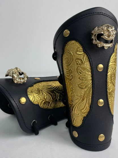 Crimson Lotus Warriors - Wrist Guards for Hanfu
