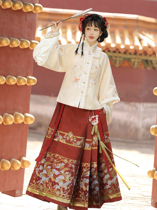 Moonlit Night Ming Dynasty Chinese New Year hanfu — detail view