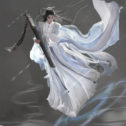 Wanderers Youth 少年游 - Blue and White Unisex Hanfu Set, Ethereal Hanfu Festival (Preorder)
