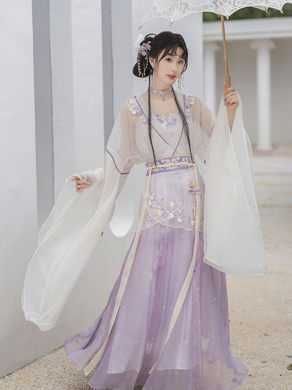 Wei Jin Dynasty Qiyao Ruqun Hanfu | Irises 鸢尾