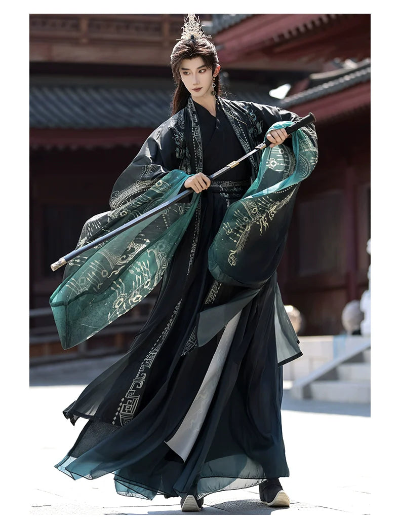 Mist Beyond Waters | Wei Jin Unisex Hanfu with Immortal Flowing Sleeves
