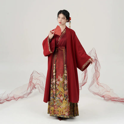 Ming Dynasty Wedding Hanfu Set & Mamian Skirt | Silk Phoenix 锦凤