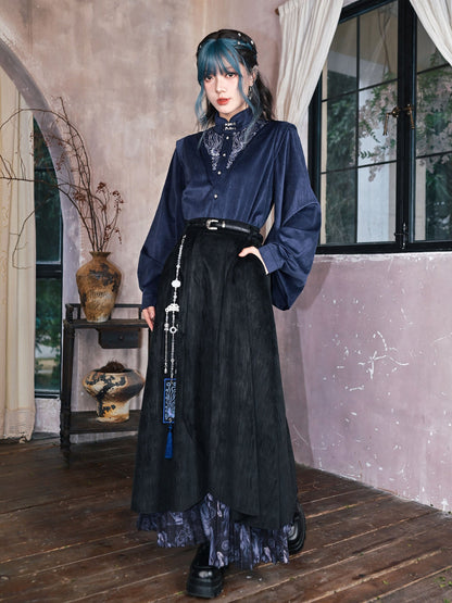 Ming Dynasty Modern Pipa Sleeve Top - Floating Light and Dream 浮光鳍梦
