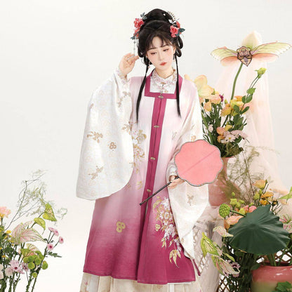 Ming Dynasty Square Collar Vest & Printed Mamian Skirt | Paper Kite 纸鸢
