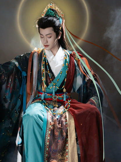 Dunhuang Godly Immortal Hanfu - Male Xianxia Ancient Robe, Unisex Mythical Costume Set (Preorder)