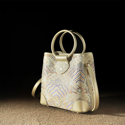 Sea Cliffs Song Brocade Handbag for Women