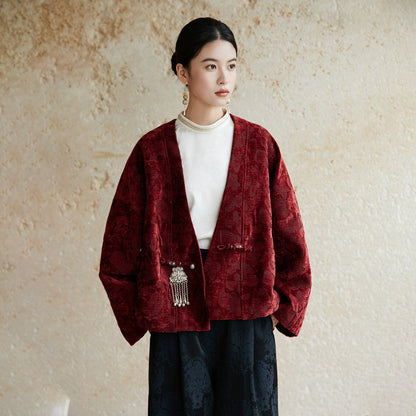 Festive Hanfu Coat for Engagement, Tea Ceremony or Chinese New Year - Winter Secrets 冬藏