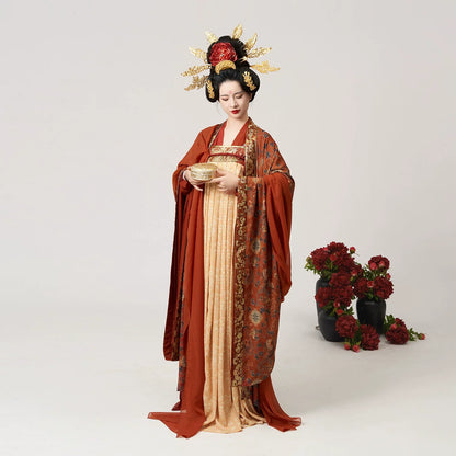 Tang Dynasty Historical Restoration Qixiong Ruqun Hanfu - Shuangfengque 双凤阙 (Preorder)