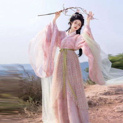 Wei Jin Dynasty Qiyao Ruqun Hanfu | Peach Oolong 蜜桃乌龙