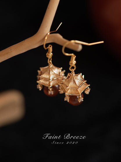 Wind Chiming Pavilion Earrings | Hanfu Jewelry