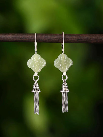 Oriental Four Leaf Clover Earrings | Cheongsam Jewelry