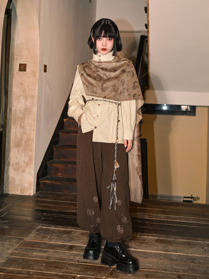 New Chinese Style Retro Long Sleeve Top with Detachable Cape - Reincarnation 轮回