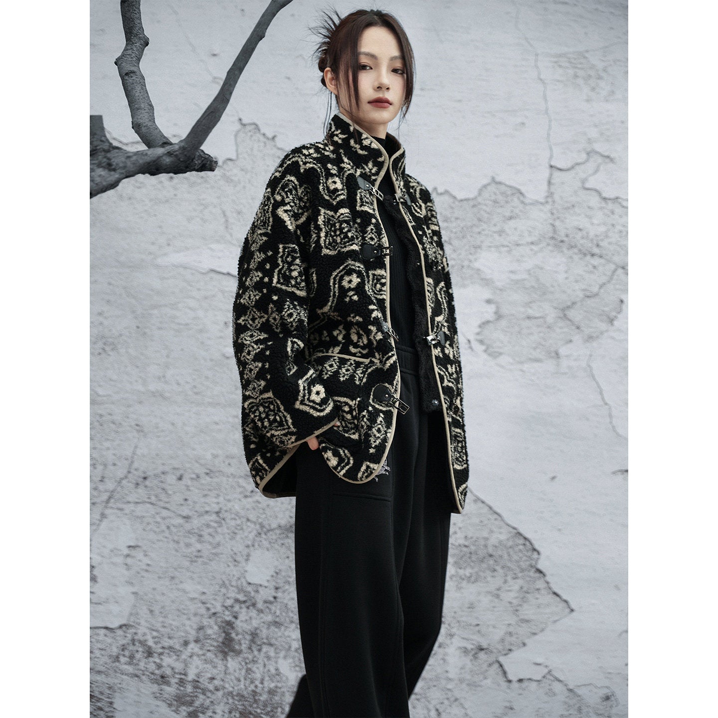 New Chinese Style Ancient Printed Pattern Coat - Yihan 屹寒