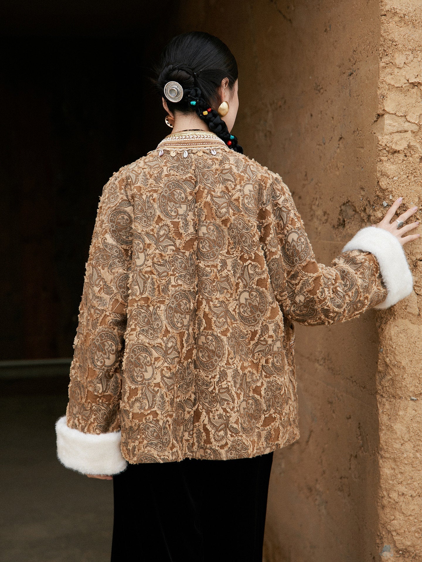 New Chinese and Ethnic Style Jacquard Cut Jacket - Qingheng 清珩