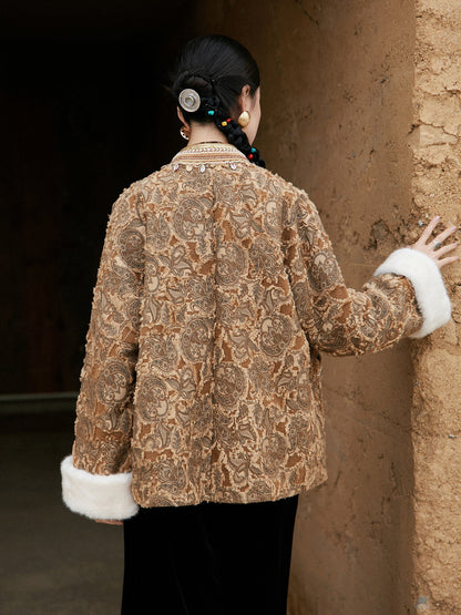 New Chinese and Ethnic Style Jacquard Cut Jacket - Qingheng 清珩