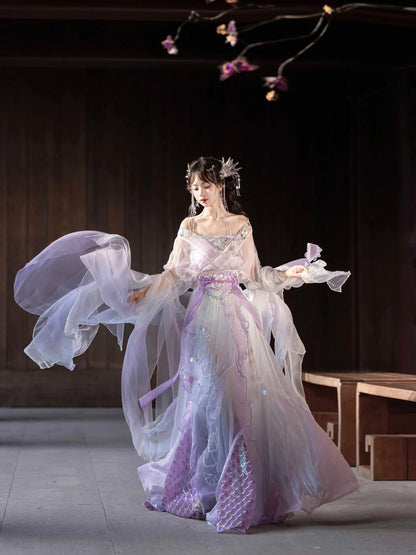 Wei Jin Dynasty Qiyao Ruqun Hanfu | Beads with Tears 珠有泪