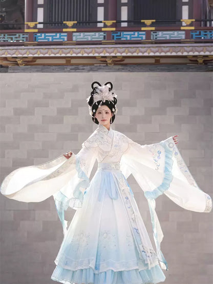 Wei Jin Dynasty Embroidered Qiyao Ruqun Hanfu | Moon Goddess 月神