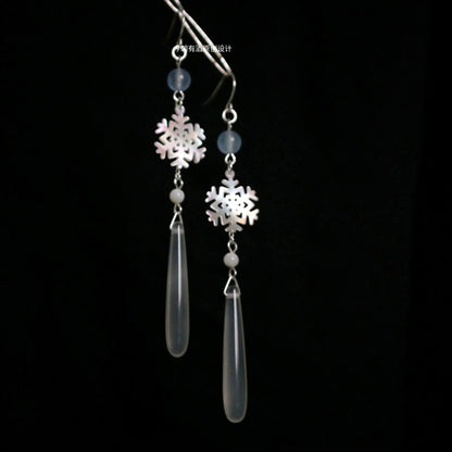 Snowflake Drop Earrings | Hanfu Jewelry