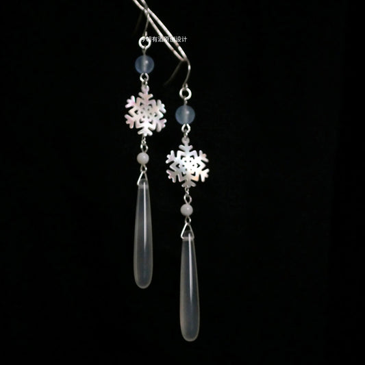 Snowflake Drop Earrings | Hanfu Jewelry