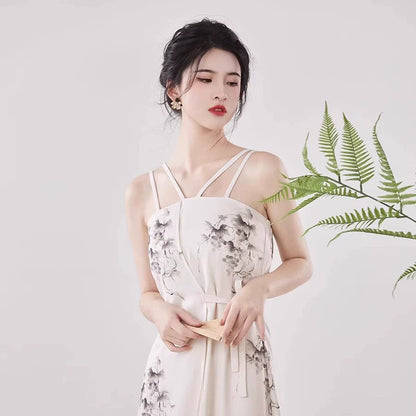 New Chinese Style Women Cardigan & Slip Maxi Dress - Grapevines 葡萄 (Preorder)