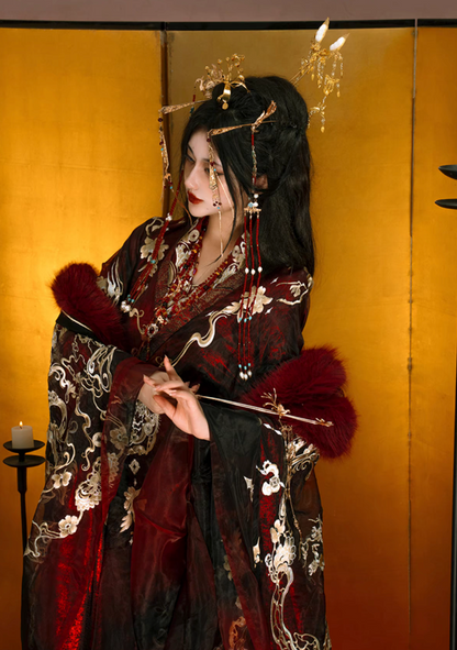 Autumn Dragon | Wei Jin Dynasty Qiyao Ruqun Heavy Embroidered Hanfu